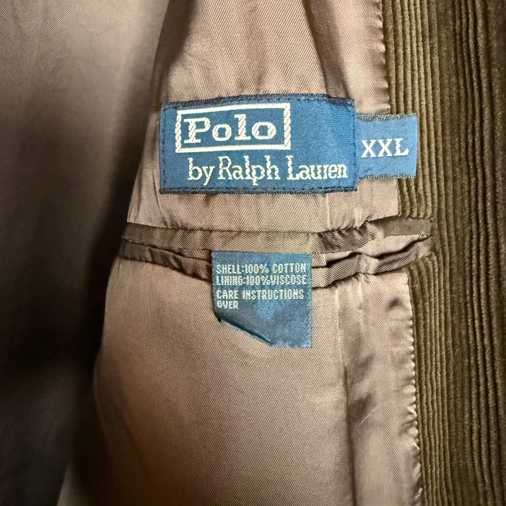 Vintage Polo Ralph Lauren Brown Corduroy Blazer Jacket Sport Coat Macau XXL